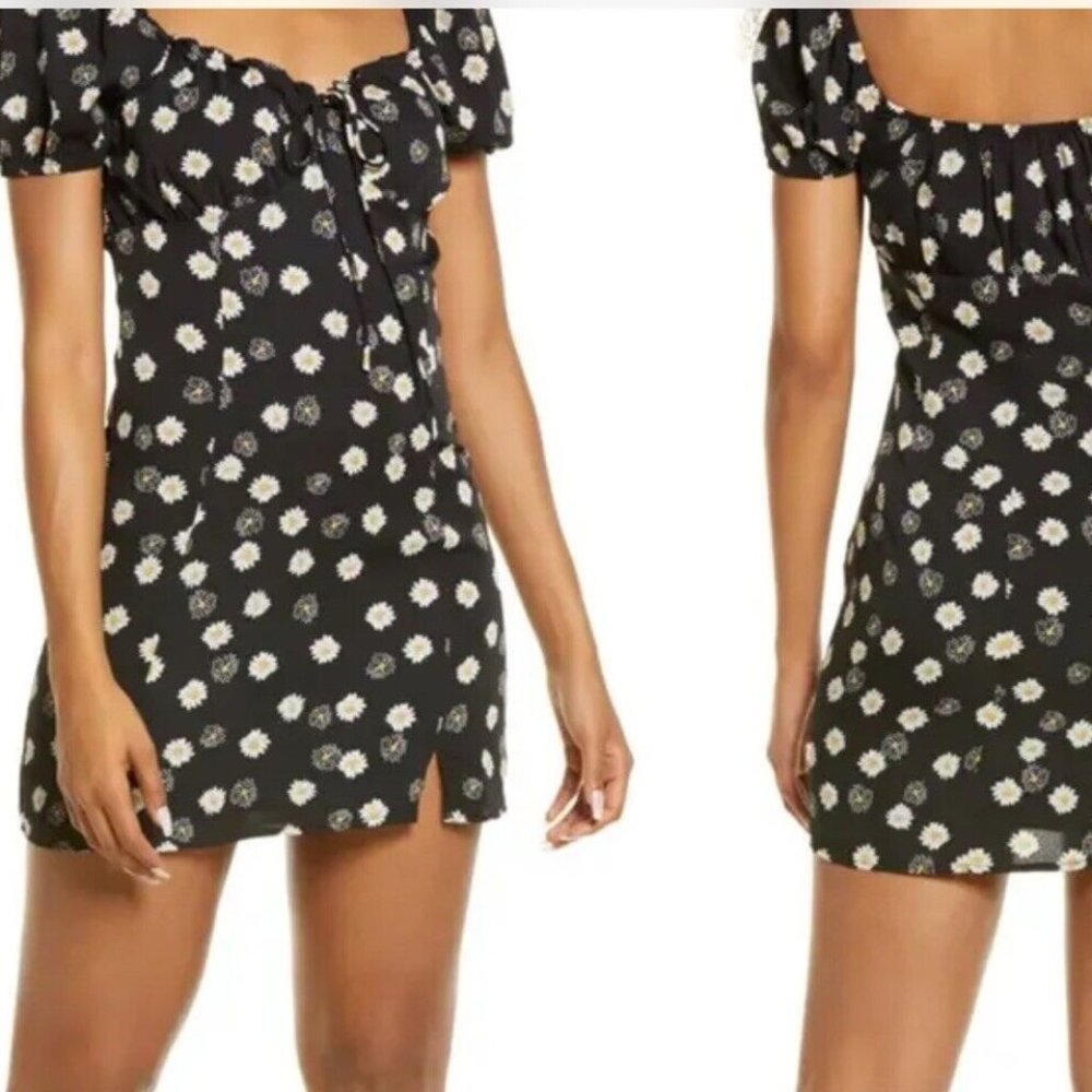 Nordstrom NWT BP Black-White Daisy Mini Dress Size XS